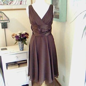 London Times Chocolate Brown Dressy Dress
